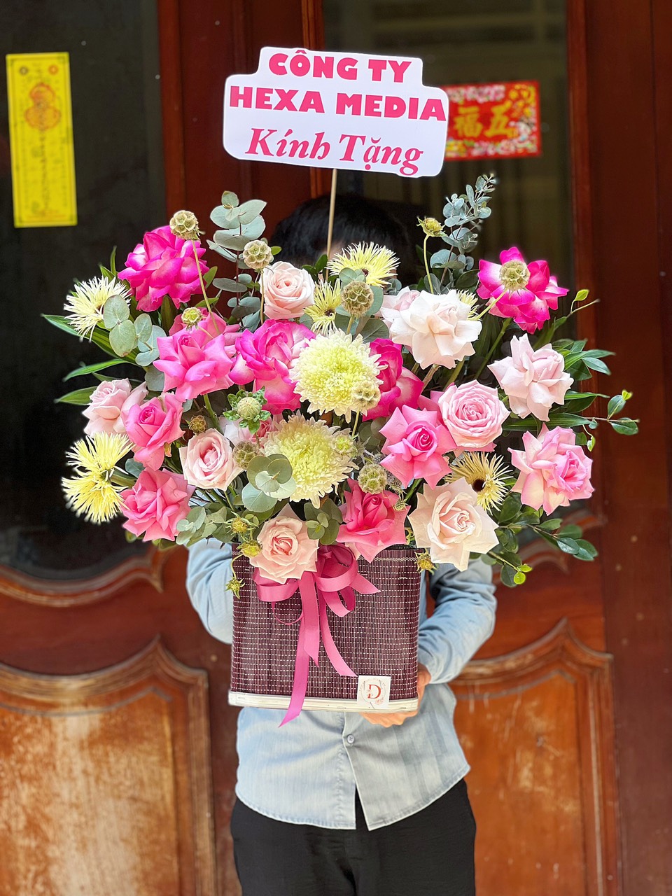 Giỏ hoa đẹp - HG002